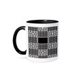 thumbnail image 1 of 3drose, Black White Japanese Print Designer Pattern, 15oz Two-tone Black Mug, 1 of 6