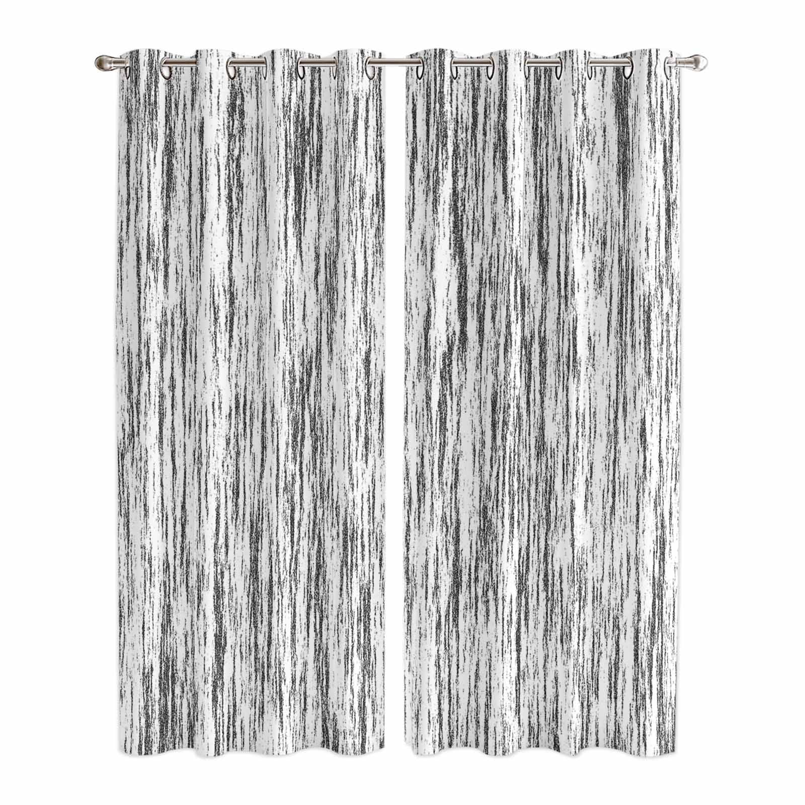 Black and White Kitchen Curtains 96 Inch Length, Modern Striped ...