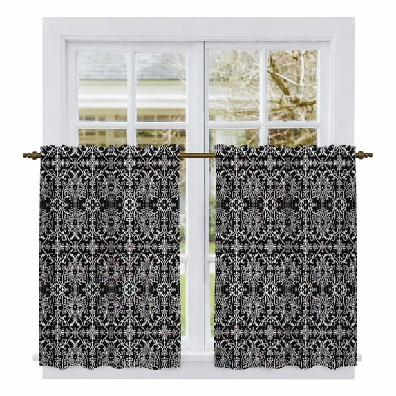 Black and White Kitchen Curtains, Modern Moroccan Geometric Abstract ...