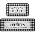thumbnail image 1 of Black and White Kitchen Rugs, Buffalo Plaid Kitchen Rug, Fun Kitchen Rug with Words, Farmhouse Country Kitchen Rugs, Kitchen Runner Rugs Non-Skid Washable, Plaid Kitchen Mats for Floor Set of 2, 1 of 6