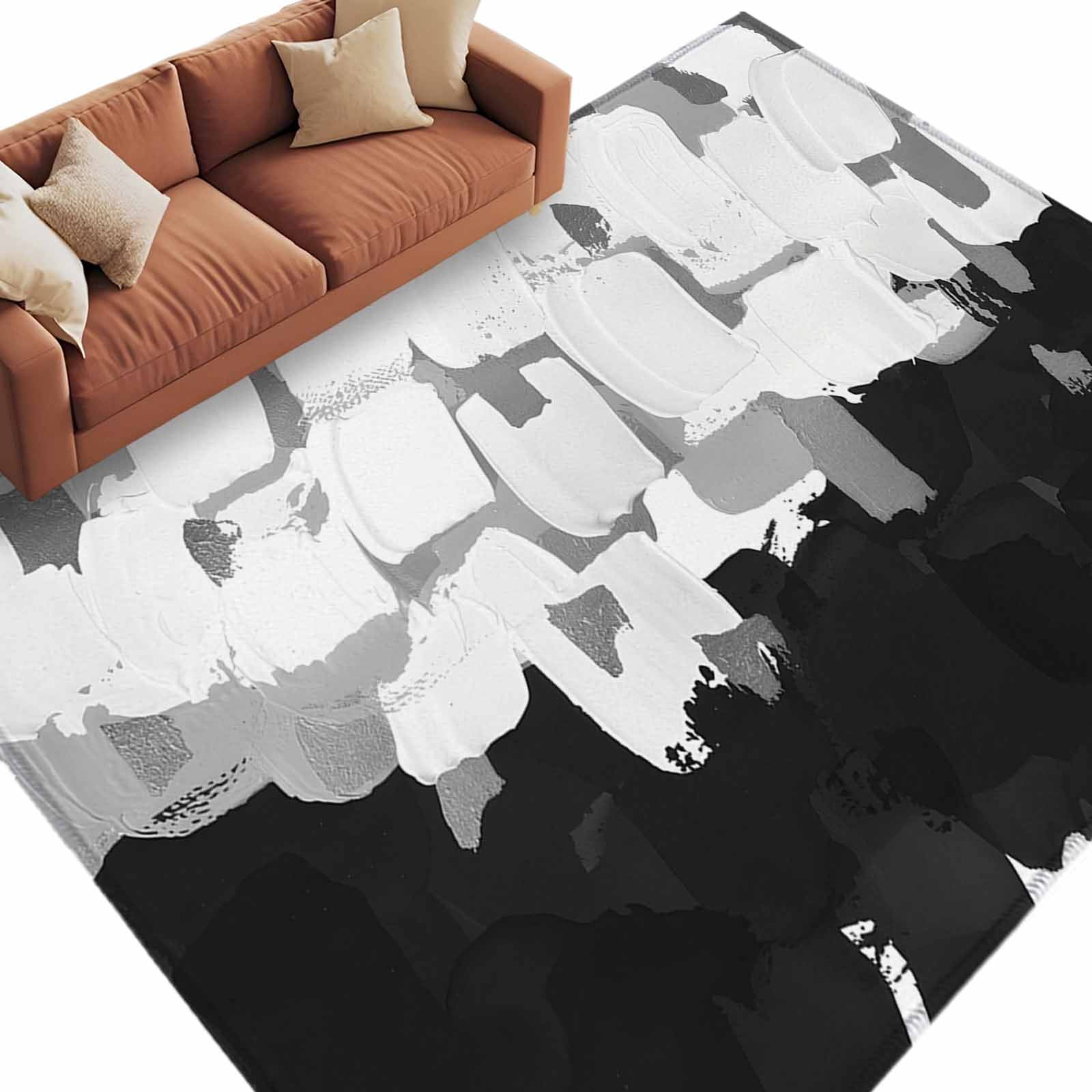 Black White Large Area Rugs for Bedroom Living Room, Soft Non Slip ...