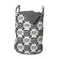 thumbnail image 1 of Black and White Laundry Bag, Abstract Composition of Monochrome Geometric Shapes Pattern Grid Squares, Basket with Handles Drawstring Closure for Laundromats, 13" x 19", Black White, by Ambesonne, 1 of 4