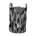 thumbnail image 1 of Black and White Laundry Bag, Barcode Pattern Abstraction Vertical Stripes in Grayscale Colors, Hamper Basket with Handles Drawstring Closure for Laundromats, 13" x 19", Black Grey White, by Ambesonne, 1 of 4