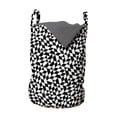 thumbnail image 1 of Black and White Laundry Bag, Triangular Pattern with Many Shapes Contemporary Monochrome Design, Basket with Handles Drawstring Closure for Laundromats, 13" x 19", Black and White, by Ambesonne, 1 of 4