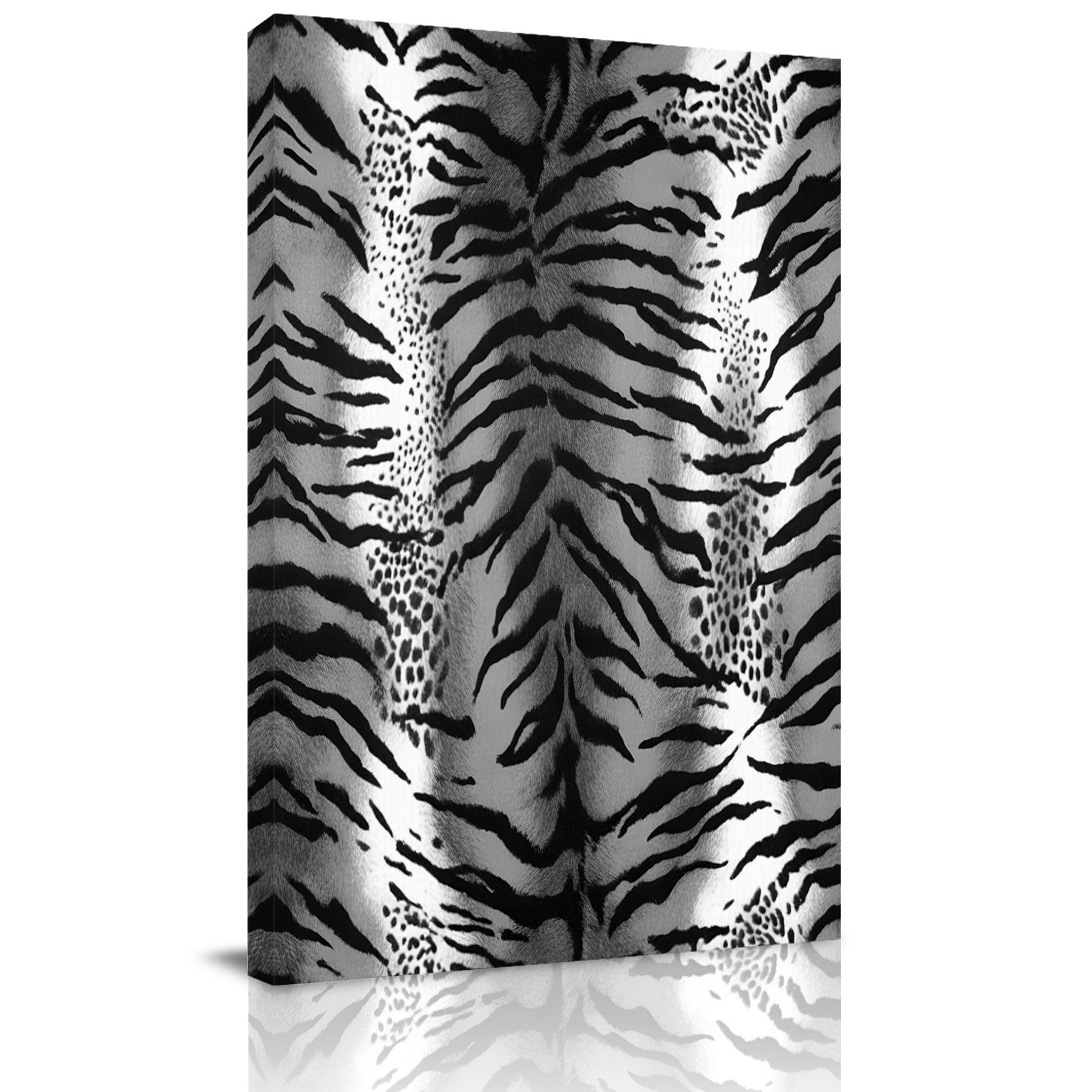 Black And White Leopard Canvas Wall Art for Living Room, Abstract ...