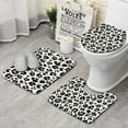 thumbnail image 1 of Black and White Leopard Pattern Bathroom Rugs Sets 3 Piece,Toilet Cover Set,Absorbent Non Slip Bathroom Mats Sets with U-Shaped Contour Rug Toilet Rug Set, 1 of 5