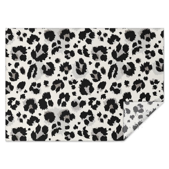 Black and White Leopard Pattern Rectangle Tablecloth 60"x84",Waterproof Polyester Rectangle Table Cloth, Wipeable Spillproof Polyester Tablecloth for Dining, Camping, Indoor and Outdoor