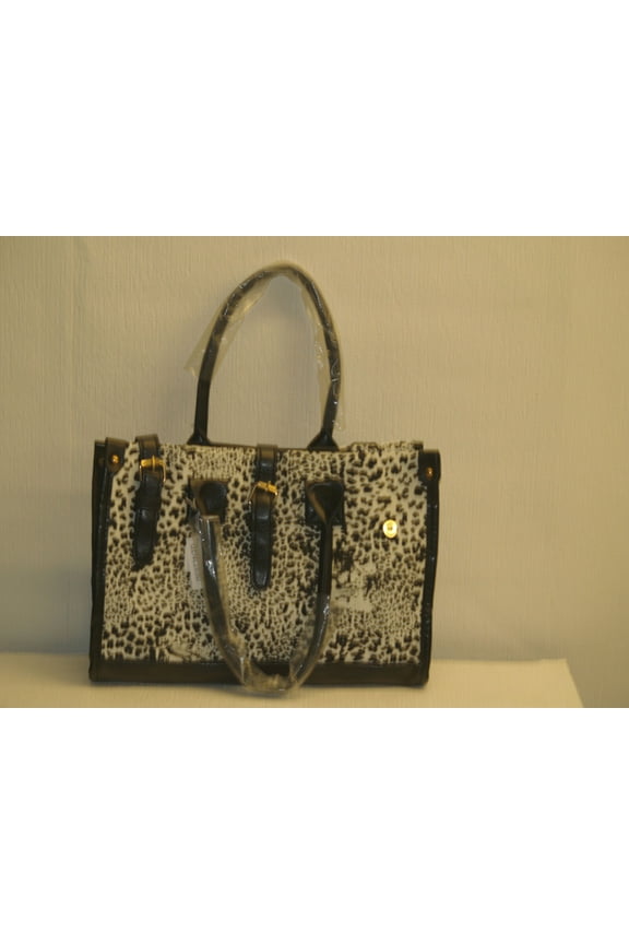 Black/White Leopard Print Handbag