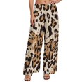 thumbnail image 1 of Black White Leopard Print Pants Women Animale Snow Cheetah Street Style Print Trousers Oversized Trendy Wide Leg Pants Gift Idea, 1 of 2