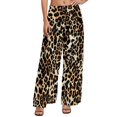 thumbnail image 1 of Black White Leopard Print Pants Women Animale Snow Cheetah Street Style Print Trousers Oversized Trendy Wide Leg Pants Gift Idea, 1 of 2