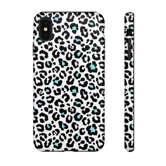 Black & White Leopard Print iPhone 15 Case-iPhone-iPhone Case-Animal Print