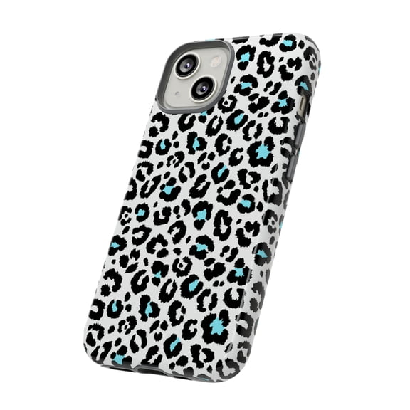Black & White Leopard Print iPhone 15 Case-iPhone-iPhone Case-Animal Print