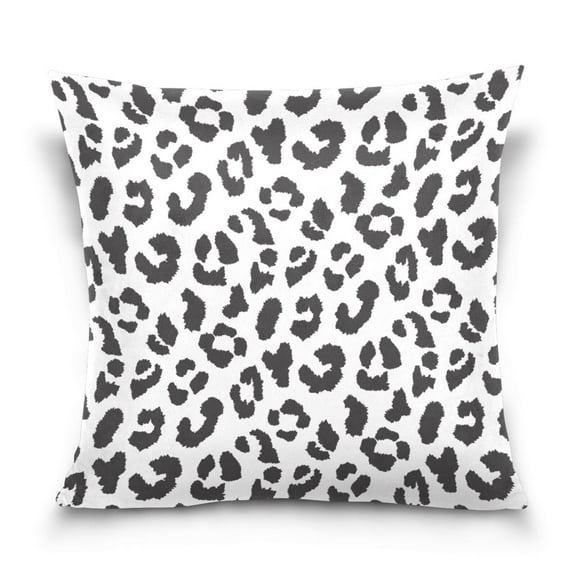 Black White Leopard Square Throw Pillow Covers Couch Decorative Pillow Cases Outdoor Sofa Cushion Cover Modern Decor for Bed Living Room 16" x 16"
