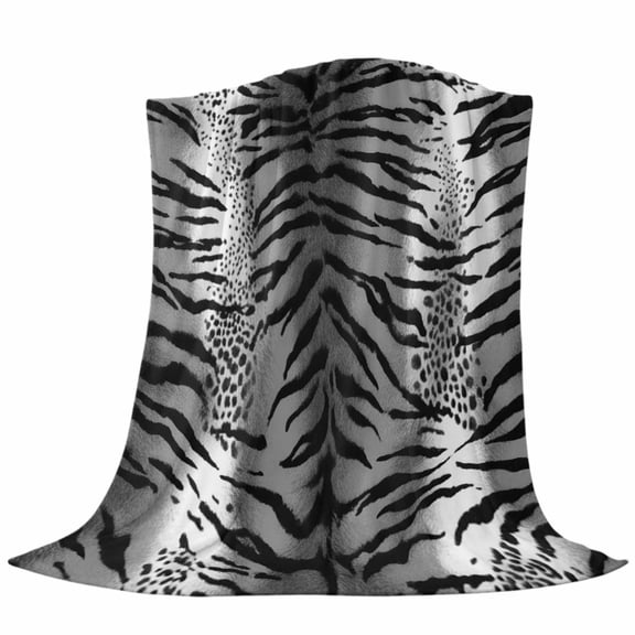 Black And White Leopard Throw Flannel Blanket Abstract Vintage Animal Prints Super Soft Cozy Bed Blanket, Lightweight Plush Fuzzy Bed Throw for Bedroom Sofa Couch Living Room 50x80In,