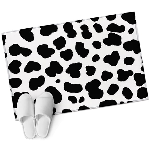Black White Leopard Washable Small Entryway Area Rugs 2'x3', Rustic Minimalist Modern Aesthetic Low Pile Throw Rug Non-Slip Sturdy Edge Binding Carpet for Front Door Floor Room Entry