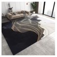 Black and White Line Painting Area Rugs, Lineart Geometry Easy Clean