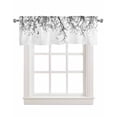 thumbnail image 1 of Black White Linen Curtain Valance for Bedroom/Bathroom/Kitchen/Office/Living/Dining Room Window,Abstract Forest Tree Branch Watercolor Pocket Topper Drapes Decorative Cafe Drapery Panel 42"x18", 1 of 6