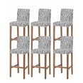 thumbnail image 1 of Black White Lines Bar Stool Covers Set of 6, Retro Stripes Texture Minimalist Art Stretch Washable Bar Chair Covers with Backs, Removable Pub Counter Height Chair Cover for Kitchen Dining Room Cafe, 1 of 7
