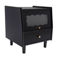 thumbnail image 1 of Black/White/Log Bedside Cabinet 2-Tier Bedside Cabinet Nightstand Bedside Table Bedroom for Living Room, Office, Bedroom 17.1*15.7*18.9in, 1 of 25