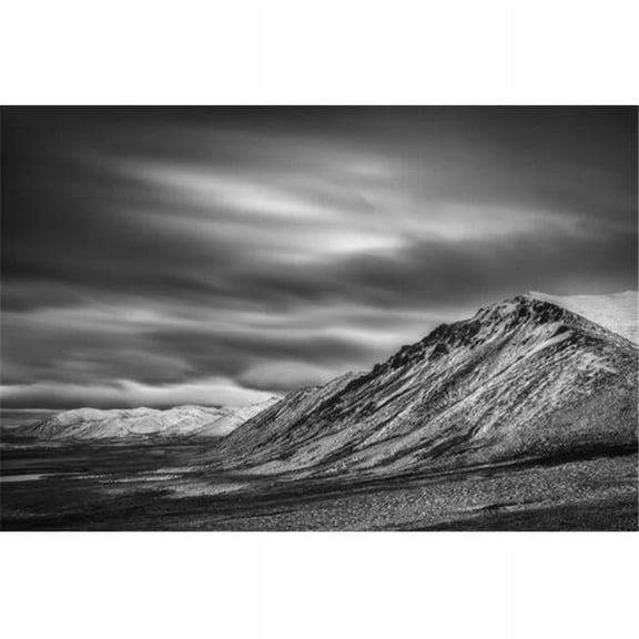 Black & White Long Exposure of Clouds Over The Cloudy Range Along The Dempster Highway - Yukon Canada Poster Print by Robert Postma, 38 x 24 - Large