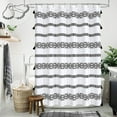 thumbnail image 1 of Black White Long Shower Curtain 72 x 84, Boho Tassel 84 inch Shower Curtain, Tribal Geometric XL Shower Curtain for Bathroom Decor, Aesthetic Farmhouse Washable Fabric Shower Curtain, 1 of 6