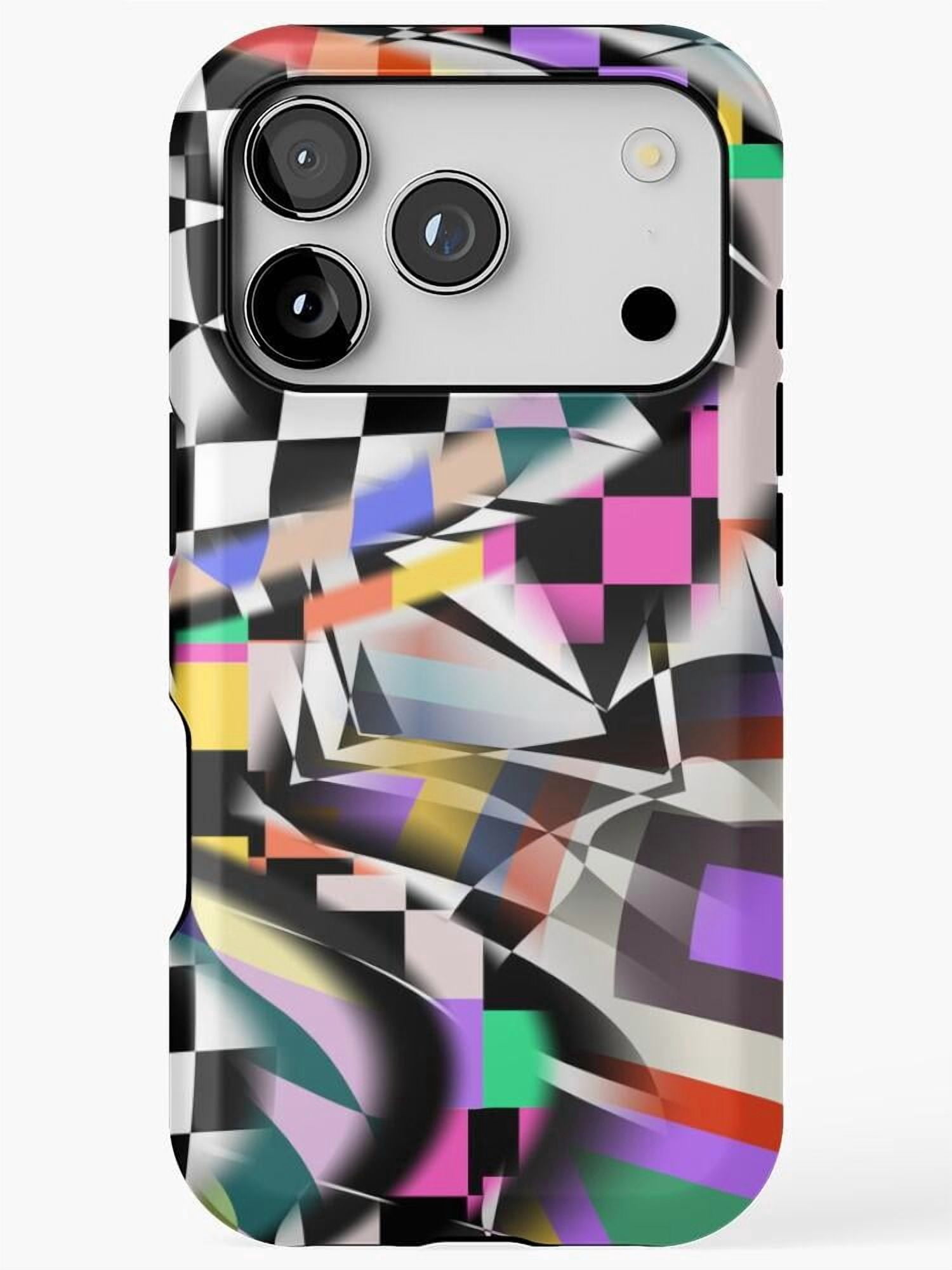 Black, White, Magenta and Purple Geometric Checkerboard Tough Case for ...