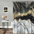 thumbnail image 1 of Black and White Marble Bathroom Shower Curtain Gold Sand Artistic Bath Curtain with Hooks Waterproof Polyester Fabric Shower Curtains for Modern Luxury Bath Decorative, 72x72 Inch, 1 of 6
