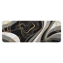 Black White Marble Gold Line Pattern Kitchen Rug Mat,Kitchen Runner Rugs Non Skid Washable,Decorative Kitchen Floor Mats for Kitchen,Sink,Laundry,17"x47.2"