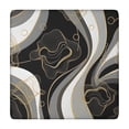 thumbnail image 1 of Black White Marble Gold Line Pattern Square Fitted Tablecloth with Elastic Edge,Square Table Cover,Washable Elastic Table Cover for Home Kitchen Party Decor 34"x34", 1 of 6