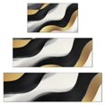 thumbnail image 1 of Black White Marble Gold Wave Pattern Kitchen Rugs Sets Of 3,Kitchen Runner Rugs Non Skid Washable,Decorative Kitchen Floor Mats for Kitchen,Sink,Laundry,17"x30"+ 17"x47" + 17"x59", 1 of 6