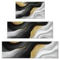 thumbnail image 1 of Black White Marble Gold Wave Pattern Kitchen Rugs Sets Of 3,Kitchen Runner Rugs Non Skid Washable,Decorative Kitchen Floor Mats for Kitchen,Sink,Laundry,17"x30"+ 17"x47" + 17"x59", 1 of 6