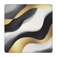 thumbnail image 1 of Black White Marble Gold Wave Pattern Square Fitted Tablecloth with Elastic Edge,Square Table Cover,Washable Elastic Table Cover for Home Kitchen Party Decor 34"x34", 1 of 6