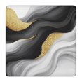 thumbnail image 1 of Black White Marble Gold Wave Pattern Square Fitted Tablecloth with Elastic Edge,Square Table Cover,Washable Elastic Table Cover for Home Kitchen Party Decor 36"x36", 1 of 6
