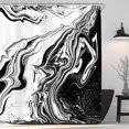 thumbnail image 1 of Black White Marble Shower Curtain for Bathroom Decor 72Wx72H Inches Abstract Modern Ombre Ink Texture Aesthetic Minimalist Fluid Liquid Luxury for Men Fabric Waterproof Polyester 12 Pack Hooks, 1 of 6