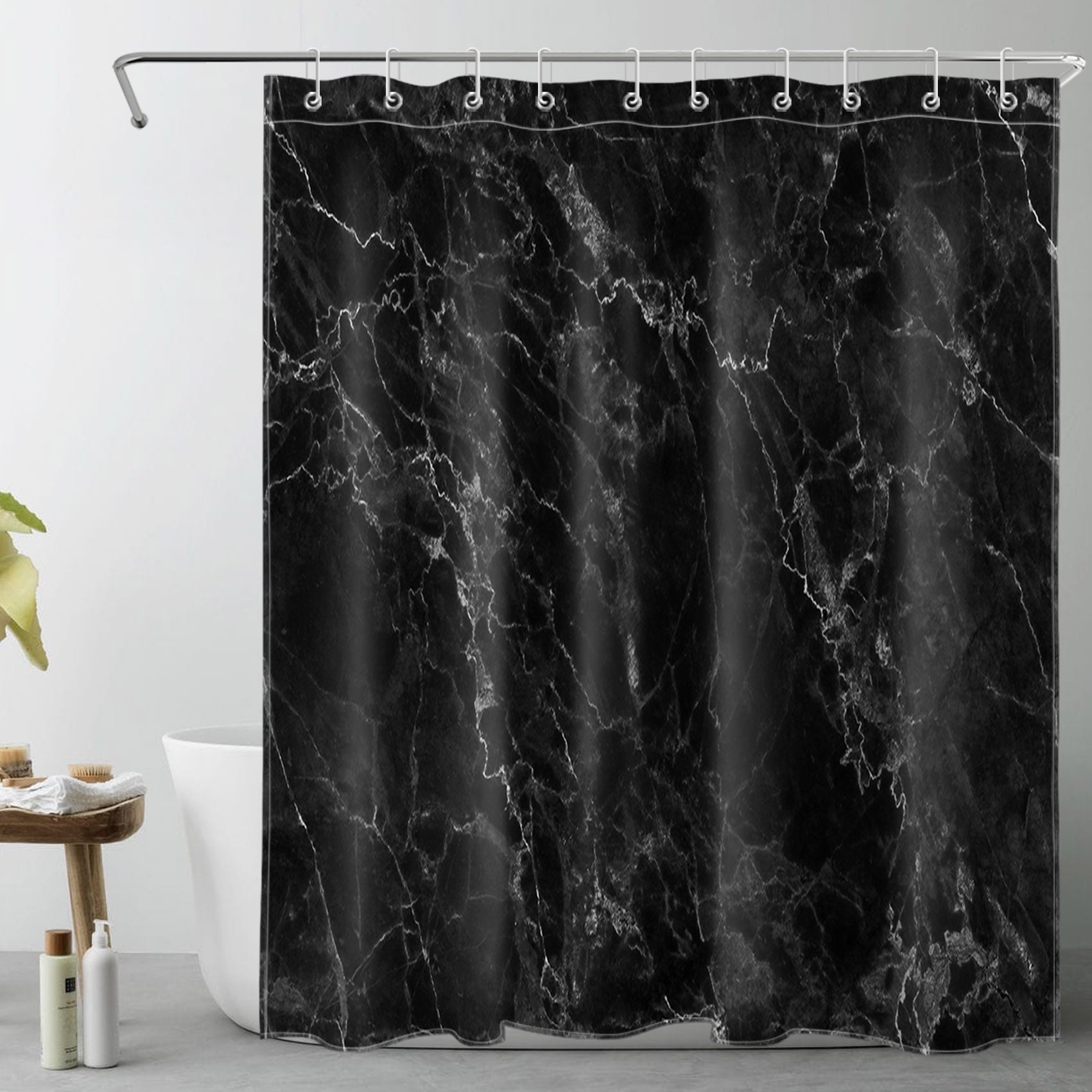 Black and White Marble Shower Curtain Decor,Modern Abstract Grey Marble ...