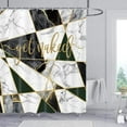 thumbnail image 1 of Black White Marble Shower Curtain, Geometric Gold Lines Get Naked Shower Curtain for Bathroom, Abstract Modern Bathroom Curtain with Hooks Waterproof Fabric Decor, 70X70IN, 1 of 1
