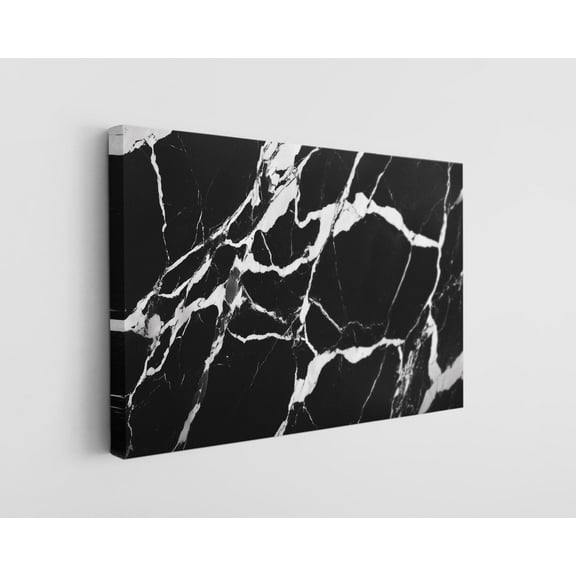 Black and White Marble Texture Canvas Wall Art - High-Quality Modern Print - Handcrafted Minimalist Decor - Stylish Wall Art - Gift for Elegant Interiors