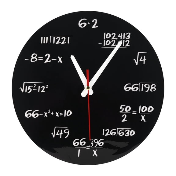 Black White Math Formula Decor Wall Clock, Educational Equation Home Office Learning Wall Decor Watch
