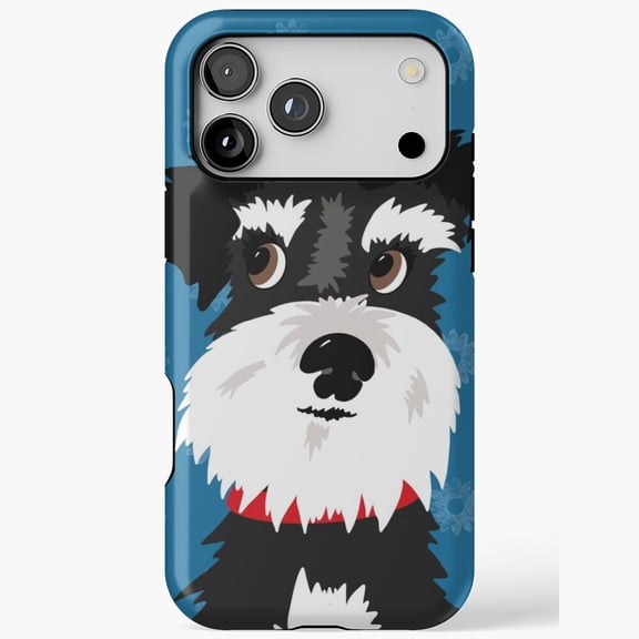 Black White Miniature Schnauzer Dog iPhone Case 17 16 15 14 13 12 11 Pro Max