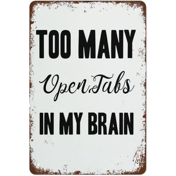 Black White Minimalist Metal Tin Sign - Modern Frameless Wall Art for Bedroom Home Kitchen Cafe 8"x12"