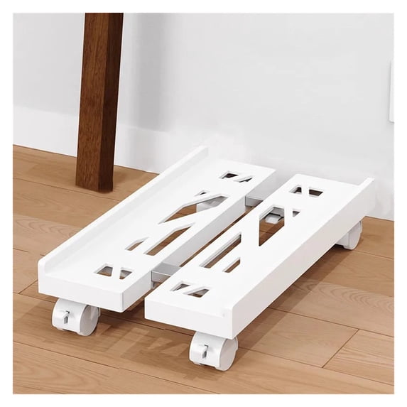 Black White Mobile CPU Stand Adjustable Cpu Tower Stand with 4 Caster ...