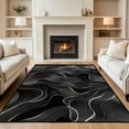 thumbnail image 1 of Black White Modern Rug For Living Room Indoor Machine Washable Abstract Rugs For Bedroom Ultra Soft Dining Room Carpet Non-Slip Non-Shedding Throw Rug For Home Office Kids Playroom 3x4ft, 1 of 6