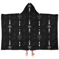 thumbnail image 1 of Black White Moon Eye Star Geometry Pattern Hooded Bath Towel，60"x35" for Ages 3 To 12 Kids, Quick Dry Lightweight Soft Microfiber Hood Beach Towel Cover Up for Kids, 1 of 7