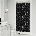 thumbnail image 1 of Black White Moon Leaf Eye Star Pattern Shower Curtain 36"x72" ,Bathroom Decorative Shower Curtains Set with 12 Hooks,Modern Waterproof Washable Shower Curtain, 1 of 6