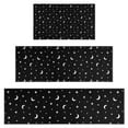 thumbnail image 1 of Black White Moon Star Pattern Kitchen Rugs Sets Of 3,Kitchen Runner Rugs Non Skid Washable,Decorative Kitchen Floor Mats for Kitchen,Sink,Laundry,17"x30"+ 17"x47" + 17"x59", 1 of 6