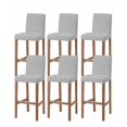 thumbnail image 1 of Black White Morocco Bar Stool Covers Set of 6, Modern Abstract Classic Geometric Stretch Washable Bar Chair Covers with Backs, Removable Pub Counter Height Chair Cover for Kitchen Dining Room Cafe, 1 of 7