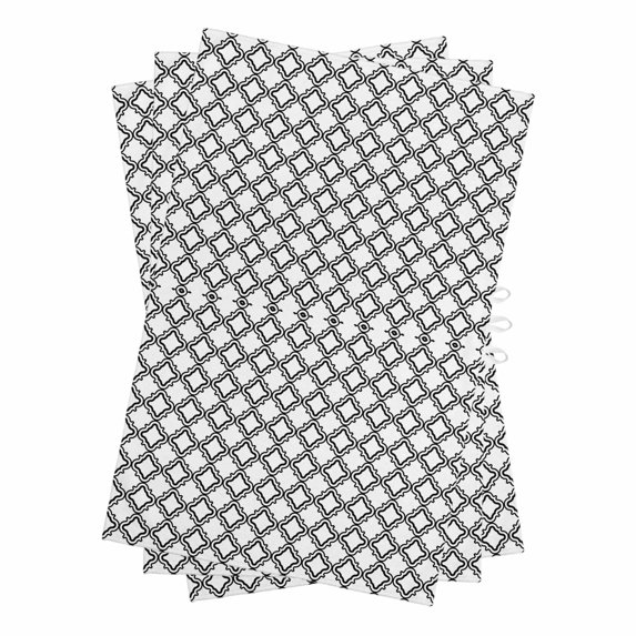 Black White Morocco Kitchen Towels Set of 3, Water Absorbent Dish Towel, Modern Abstract Classic Geometric Decorative Hand Towels - Quick Drying Cloth for Cooking Baking, 18x28 Inch