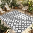 thumbnail image 1 of Black White Morocco Outdoor Rug for Patio/Deck/Porch, Non-Slip Large Area Rug 3 x 5 Ft, Modern Abstract Classic Geometric Indoor Outdoor Rugs Washable Area Rugs, Reversible Camping Rug Carpet Runner, 1 of 8