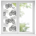 thumbnail image 1 of Black White Motorcycles Window Privacy Film, Modern Hand-Painted Vehicles Static Cling UV Sun Blocking Heat Control Window Tint Day and Night, Non-Adhesive One Way Windows Privacy Cover 19.6''x39.3'', 1 of 7