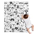 thumbnail image 1 of Black White Mushroom Sketch White Pattern Blanket,Comfortable Soft Flannel Throw Blanket,All Season,Warm Lightweight Blankets for Sofa Bed Couch Living Room Chair,30"x40", 1 of 4